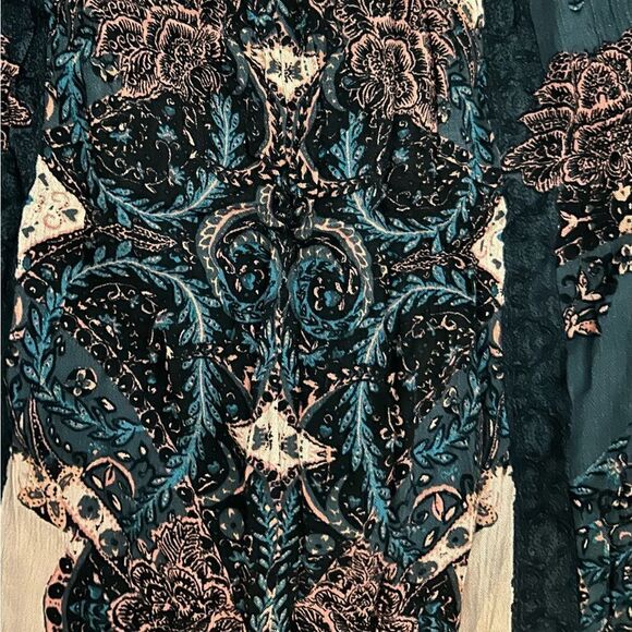 Free People Black Blue Print Count Me In Trapeze Sleeveless Tunic Size Small New - Picture 13 of 15